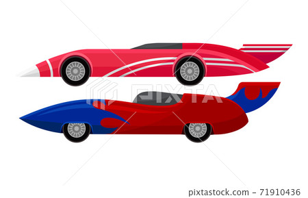 Customized Racing Sport Cars Side View Vector Set - Stock Illustration ...