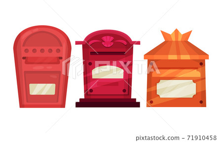 Mailbox or Letter Box for Sending and Receiving Letters Vector Set Mailbox or Letter Box for Sending and Receiving Letters Vector Set 71910458