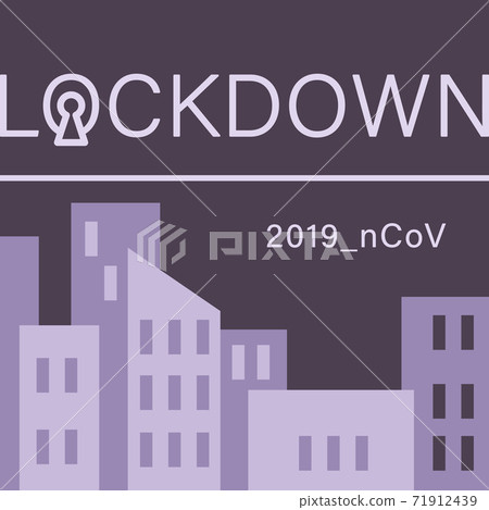Coronavirus city scape lockdown on grey backdrop Coronavirus city scape lockdown on grey backdrop 71912439