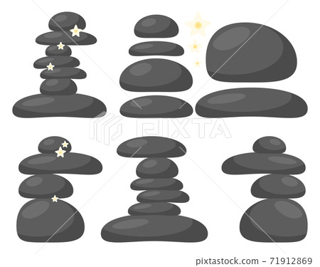 Spa stones set isolated on white background.... - Stock Illustration  [71912869] - PIXTA