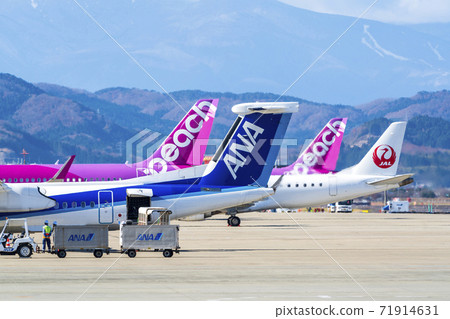 Airport scenery Image of a parked airplane Natori City, Miyagi Prefecture 71914631