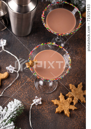 Sugar cookie martini with sprinkles rim Sugar cookie martini with sprinkles rim 71915483