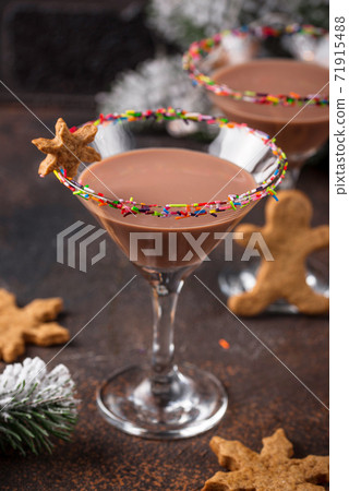 Sugar cookie martini with sprinkles rim Sugar cookie martini with sprinkles rim 71915488