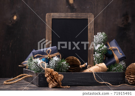 Christmas composition with gift boxes Christmas composition with gift boxes 71915491
