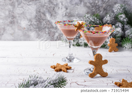 Sugar cookie martini with sprinkles rim Sugar cookie martini with sprinkles rim 71915494