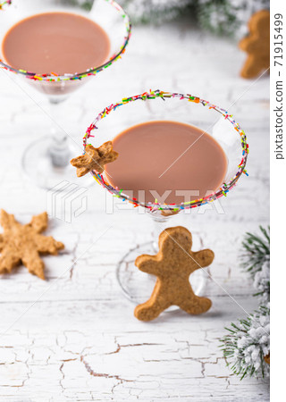 Sugar cookie martini with sprinkles rim Sugar cookie martini with sprinkles rim 71915499