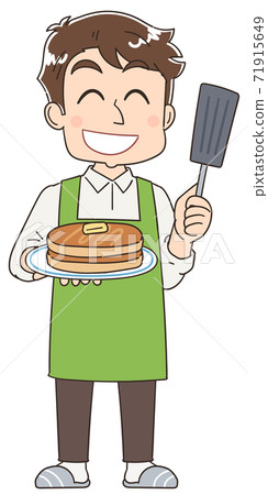 Illustration of a man doing housework 71915649