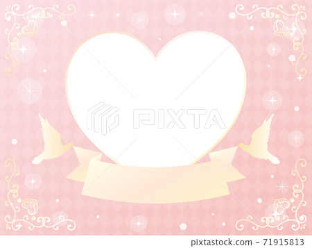 Ribbon and heart message card pink - Stock Illustration [71915813] - PIXTA
