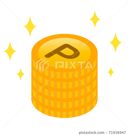 Accumulated point coins and glitter 71916947