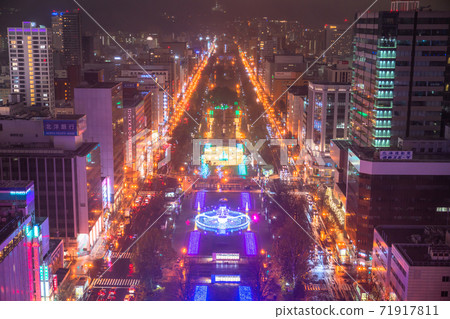 《Hokkaido》 Night view of Sapporo ・ Illuminations of Odori Park 71917811