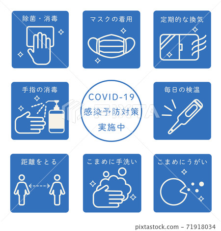 圖圖標集的傳染病預防措施 71918034