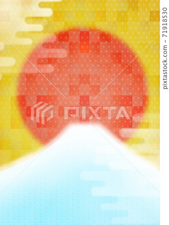 Cute New Year's card background illustration of Mt. Fuji and the first sunrise Cute New Year's card background illustration of Mt. Fuji and the first sunrise 71918530