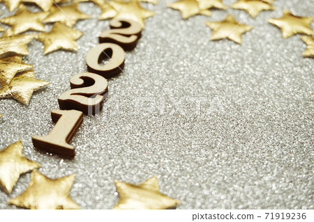 Happy New year 2021 with space copy on silver glitter background Happy New year 2021 with space copy on silver glitter background 71919236