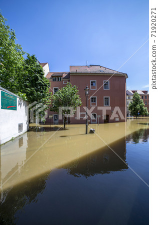 View of a street in Meissen during the 2013 floods View of a street in Meissen during the 2013 floods 71920271