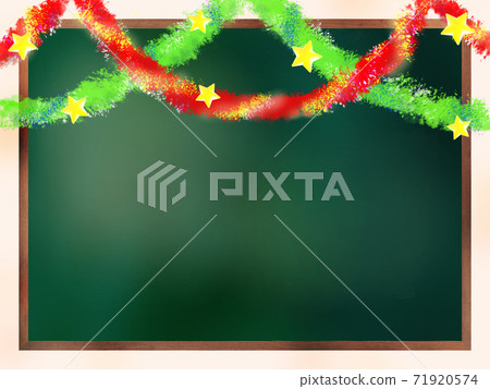 Blackboard decorated in Christmas style with stars (horizontal) Blackboard decorated in Christmas style with stars (horizontal) 71920574