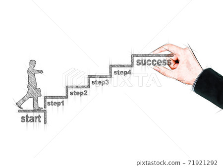 爬樓梯到成功與經營理念的商人的插圖 71921292