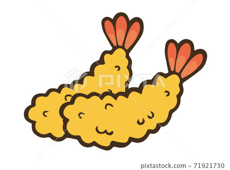 Simple shrimp tempura illustration. With lines. Vector illustration on white background. 71921730