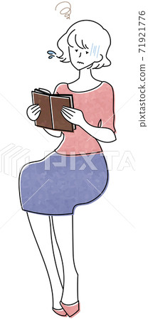 Illustration of a woman reading a book Illustration of a woman reading a book 71921776