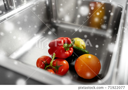 fruits and vegetables in kitchen sink fruits and vegetables in kitchen sink 71922077