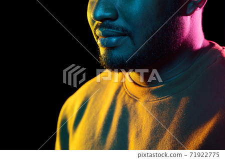 young african american man over black background 71922775