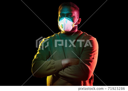 african american man in mask or respirator african american man in mask or respirator 71923286