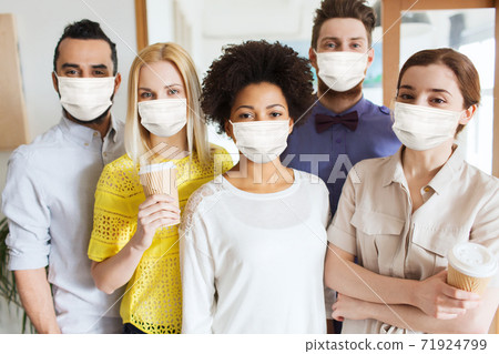 business team in masks in office business team in masks in office 71924799