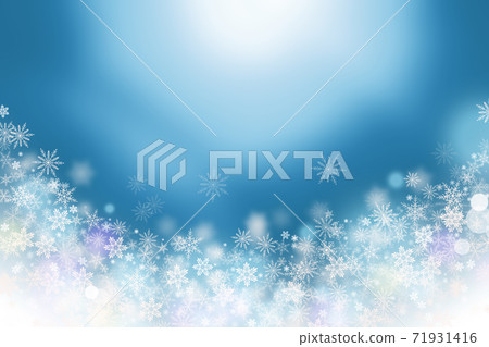 閃亮的雪水晶背景藍色 71931416
