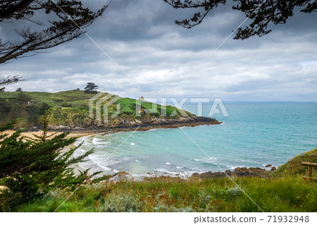 Cove and beach landscape in Brittany, France 71932948
