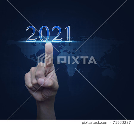Business happy new year 2021 cover concept, Elements of this image furnished by NASA 71933287