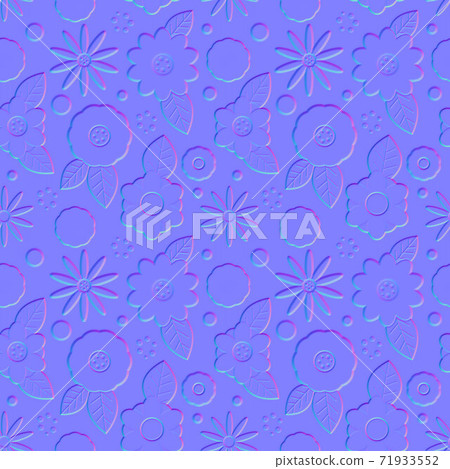 Normal map of abstract flowers, seamless... - 스톡일러스트 [71933552] - PIXTA