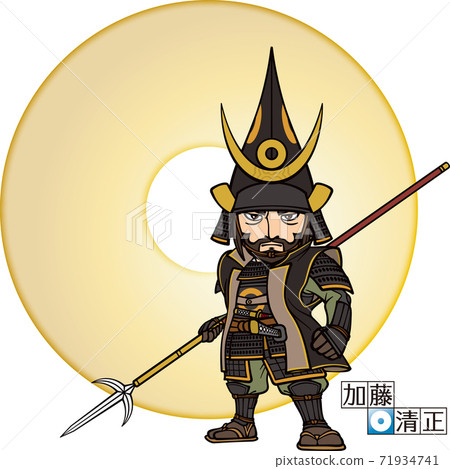 Kiyomasa Kato, armed with a spear and facing the front [3 heads] 71934741