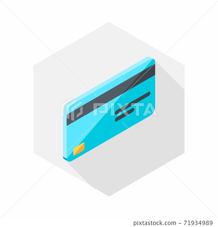 Credit card right view icon vector isometric. 71934989