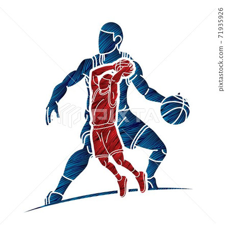 Basketball players action cartoon graphic vector Basketball players action cartoon graphic vector 71935926