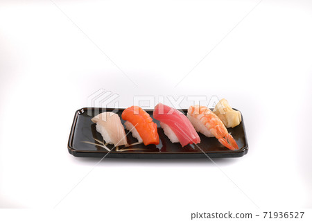 Sushi set , Japanese food sushi salmon tuna shrimp and sea bass isolated in white background Sushi set , Japanese food sushi salmon tuna shrimp and sea bass isolated in white background 71936527