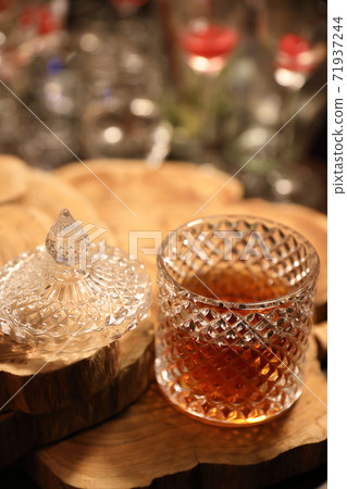 Whiskey in pub on bar counter Whiskey in pub on bar counter 71937244