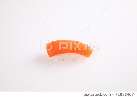 Salmon sushi Japanese food isolated in white background 71938407