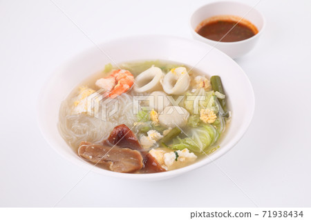 Local food , Thai sukiyaki soup isoated in white background street food Local food , Thai sukiyaki soup isoated in white background street food 71938434