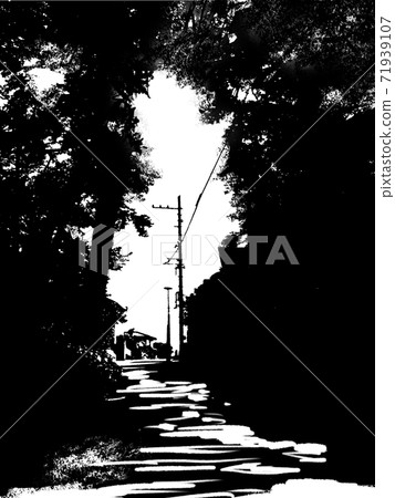 Monochrome landscape paintings of rural landscapes, forests and telephone poles 71939107