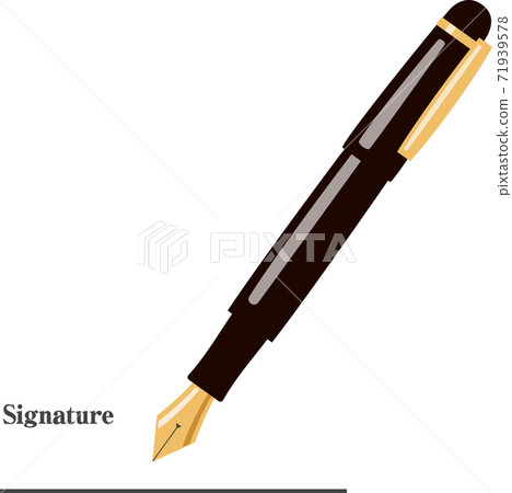 Signature line and fountain pen Signature line and fountain pen 71939578