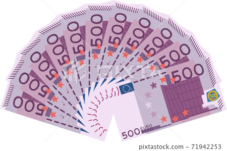 Fan-shaped euro bill 71942253