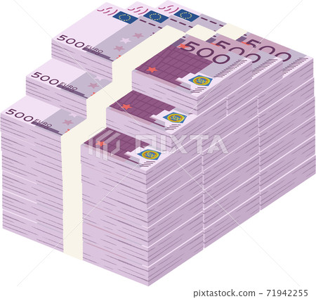 A pile of euro bills 71942255