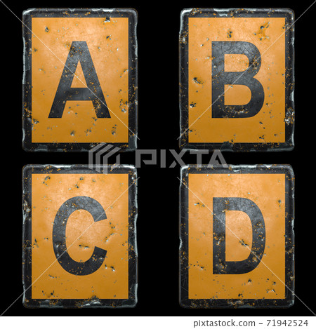 Set of capital letter A, B, C, D made of public... - Stock Illustration ...