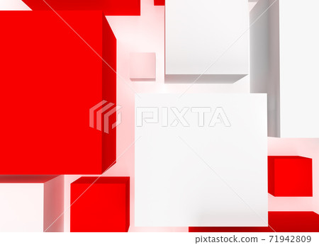 Red and white square background material 71942809