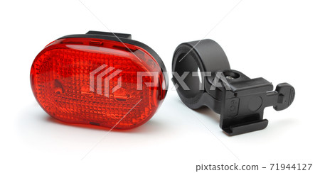 Back plastic bicycle light isolated. Back plastic bicycle light isolated. 71944127