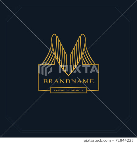 Gold Line graphics monogram. Elegant art logo... - Stock Illustration ...