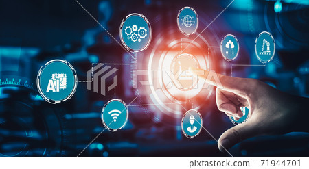 Industry 4.0 technology concept - Smart factory for fourth industrial revolution Industry 4.0 technology concept - Smart factory for fourth industrial revolution 71944701