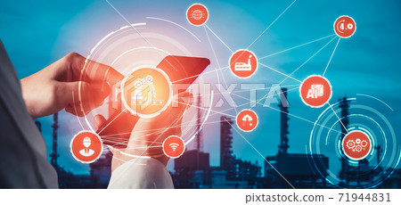 Industry 4.0 technology concept - Smart factory for fourth industrial revolution Industry 4.0 technology concept - Smart factory for fourth industrial revolution 71944831