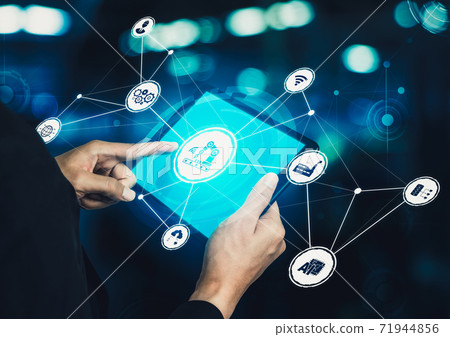 Industry 4.0 technology concept - Smart factory for fourth industrial revolution 71944856