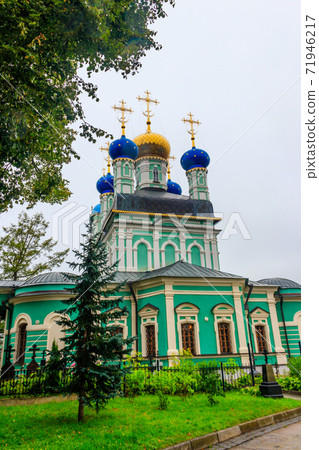 Vvedensky cathedral of Optina Monastery. Optina Pustyn (literally Opta's hermitage) is an Eastern Orthodox monastery near Kozelsk in Russia Vvedensky cathedral of Optina Monastery. Optina Pustyn (literally Opta's hermitage) is an Eastern Orthodox monastery near Kozelsk in Russia 71946217