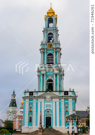 Bell tower of Trinity Lavra of St. Sergius in Sergiev Posad, Russia 71946261